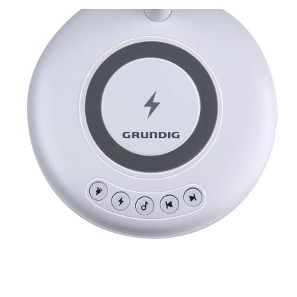 Grundig - LED настолна лампа с безжично зареждане и високоговорител 3 в 1 LED/15W/5V