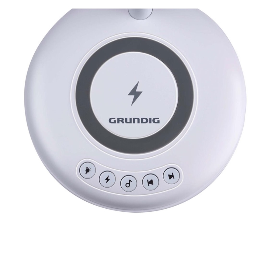 Grundig - LED настолна лампа с безжично зареждане и високоговорител 3 в 1 LED/15W/5V