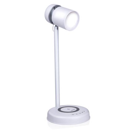 Grundig - LED настолна лампа с безжично зареждане и високоговорител 3 в 1 LED/15W/5V