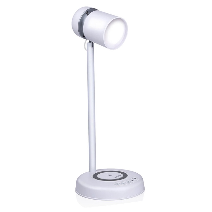 Grundig - LED настолна лампа с безжично зареждане и високоговорител 3 в 1 LED/15W/5V