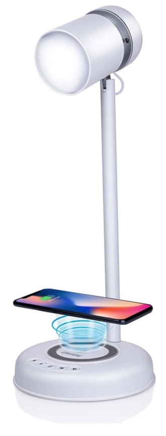 Grundig - LED настолна лампа с безжично зареждане и високоговорител 3 в 1 LED/15W/5V