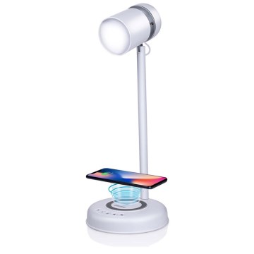 Grundig - LED настолна лампа с безжично зареждане и високоговорител 3 в 1 LED/15W/5V