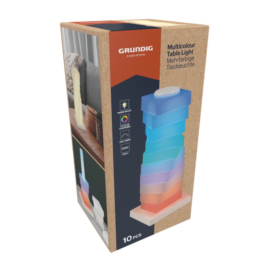 Grundig - LED RGB настолна лампа със сензорно управление LED/4W/5V