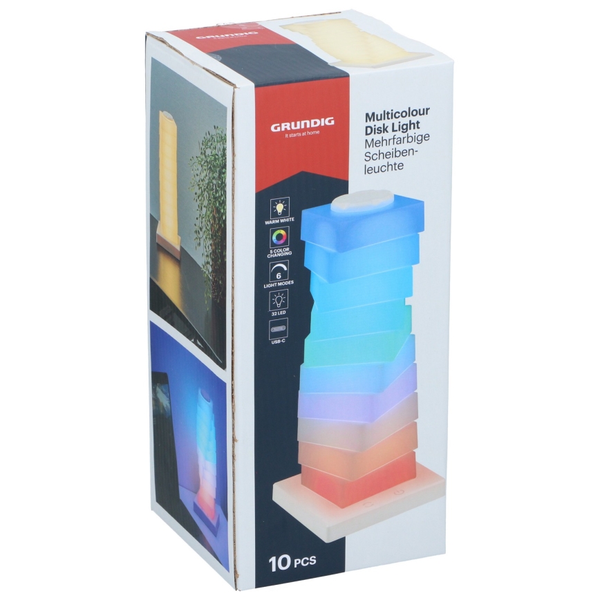 Grundig - LED RGB Сензорна настолна лампа LED/4,5W/5V
