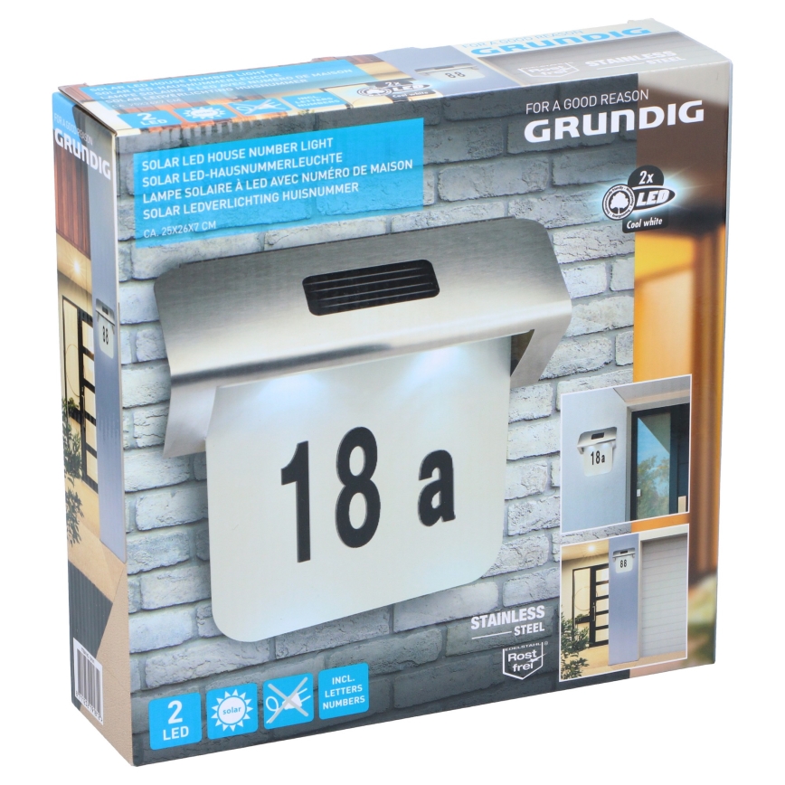 Grundig - LED Соларен номер за къща 1,2V
