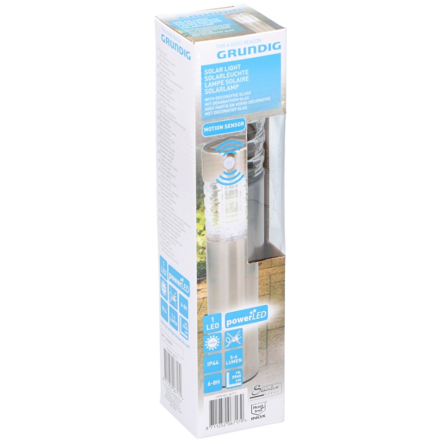 Grundig - LED Соларна лампа със сензор 1xLED/1,2V 600 mAh IP44