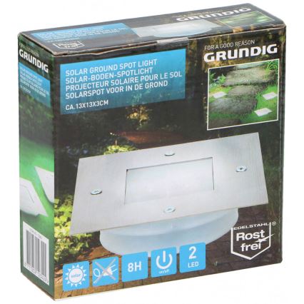 Grundig - LED Соларна лампа за вграждане 2xLED/1,2V 600mAh IP44