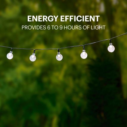 Grundig - LED Соларна верига 50xLED/8 функции 6,9m топло бяло