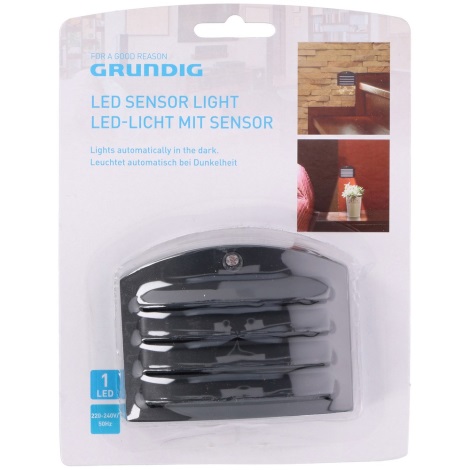 Grundig - LED ориентационна Лампа за контакт със сензор 1xLED/230V