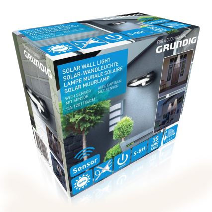 Grundig - К-кт 2x LED Соларен аплик със сензор LED/3,2V 600 mAh