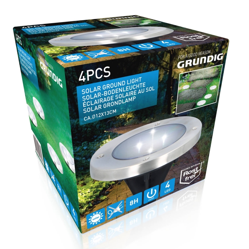 Grundig - К-кт 4 бр. LED соларни лампи LED/1W/1,2V IP65