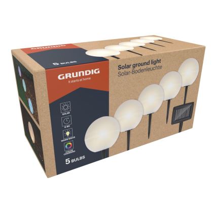 Grundig - К-кт 5x LED RGBW  Соларна лампа LED/3,2V IP44