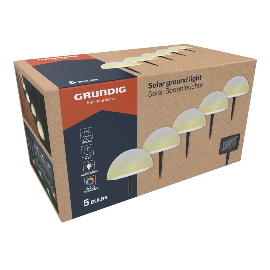 Grundig - К-кт 5x LED RGBW Соларна лампа LED/3,2V IP44