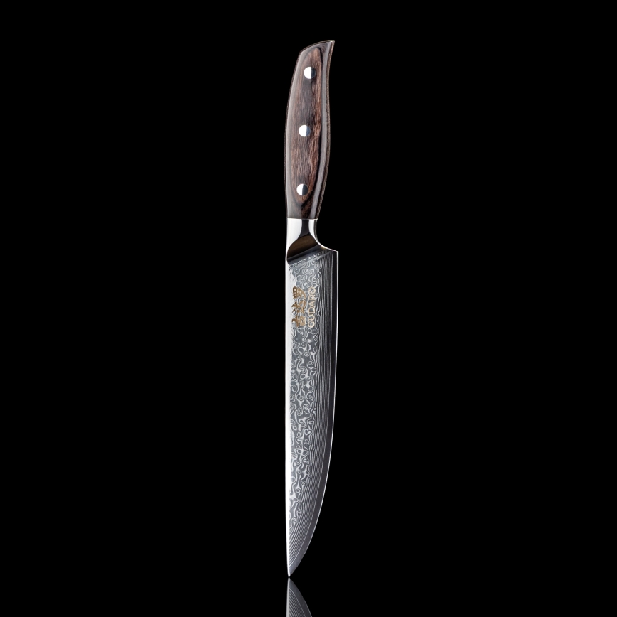 Gudaro - дамаски порционен нож SHIRO 8, 67 слоя стомана, дължина 20 см