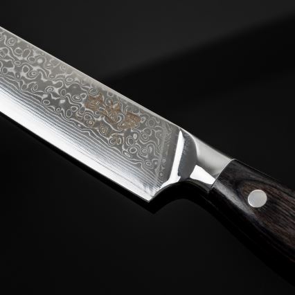 Gudaro - дамаски порционен нож SHIRO 8, 67 слоя стомана, дължина 20 см