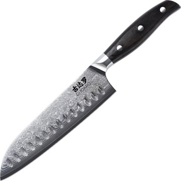 Gudaro - дамаски Santoku кухненски нож SHIRO 7, 67 слоя стомана, дължина 17,5 см