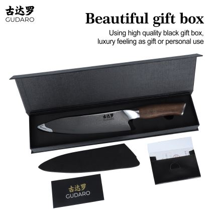 Gudaro - дамаски шеф-нож TAKUMI 8, 67 слоя стомана, дължина 20 см, орех