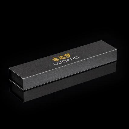 Gudaro - Дамаски кухненски нож Santoku AKIRO 7, 67 слоя стомана, дължина 17,5 см, черен