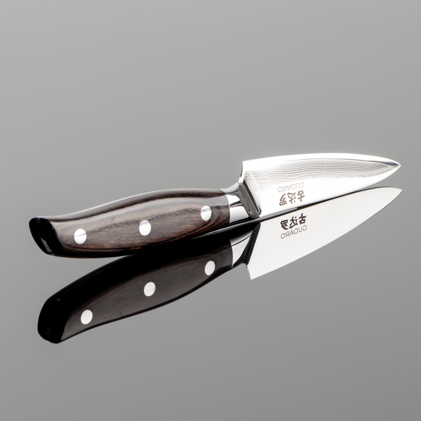 Gudaro - Дамаски кухненски нож SHIRO 3,5, 67 слоя стомана, дължина 9,5 см