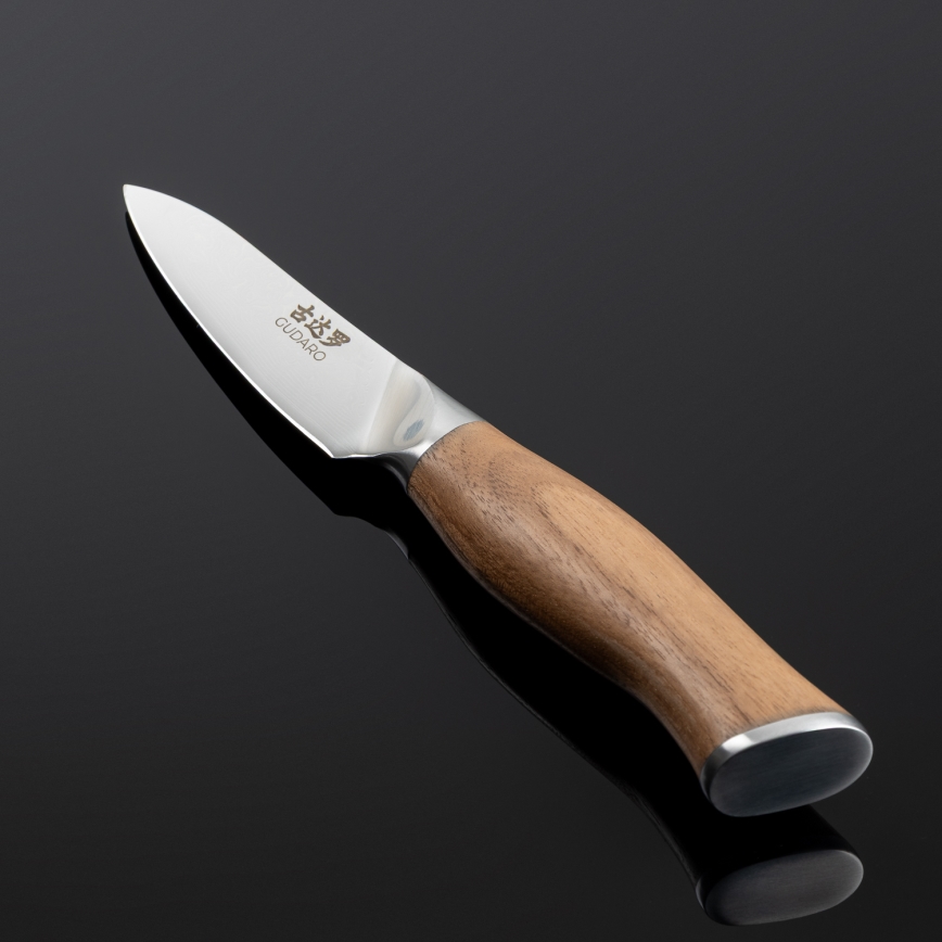Gudaro - Дамасков кухненски нож TAKUMI 3,5, 67 слоя стомана, дължина 9,5 cm, орех