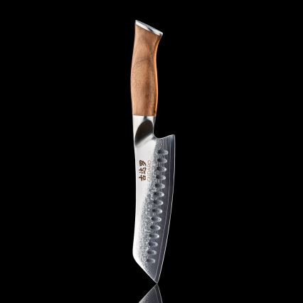 Gudaro - дамасков Santoku кухненски нож TAKUMI 7, 67 слоя стомана, дължина 17,5 см, орех