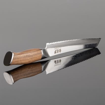 Gudaro - дамаски кухненски нож за хляб TAKUMI 8, 67 слоя стомана, дължина 20 см, орех