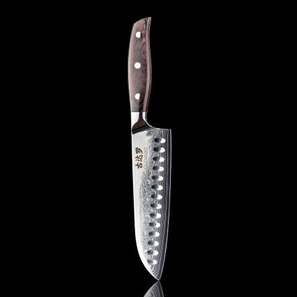 Gudaro - дамаски Santoku кухненски нож SHIRO 7, 67 слоя стомана, дължина 17,5 см