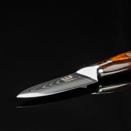 Gudaro - Дамасков кухненски нож FENG 3,5, 67 слоя стомана, дължина 9,5 cm