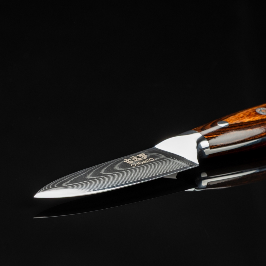 Gudaro - Дамасков кухненски нож FENG 3,5, 67 слоя стомана, дължина 9,5 cm