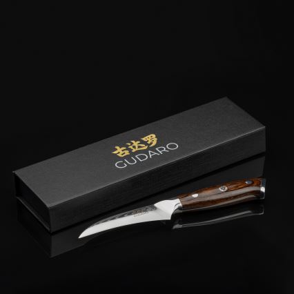 Gudaro -Дамасков кухненски нож за плодове FENG 3,5, 67 слоя стомана, дължина 9,5cm