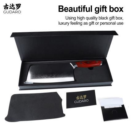 Gudaro - Дамасков кухненски сатър KENSHO 6,5, 67 слоя стомана, дължина 16,2 см