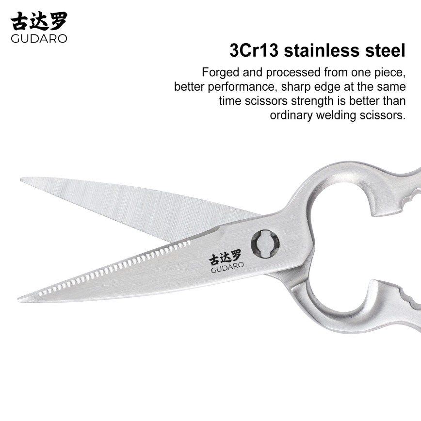 Gudaro - Ножици за птиче месо RONIN 20,6 см от неръждаема стомана