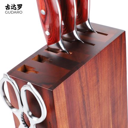 Gudaro - Стойка за ножове 25x25x10 см AKIRA акация