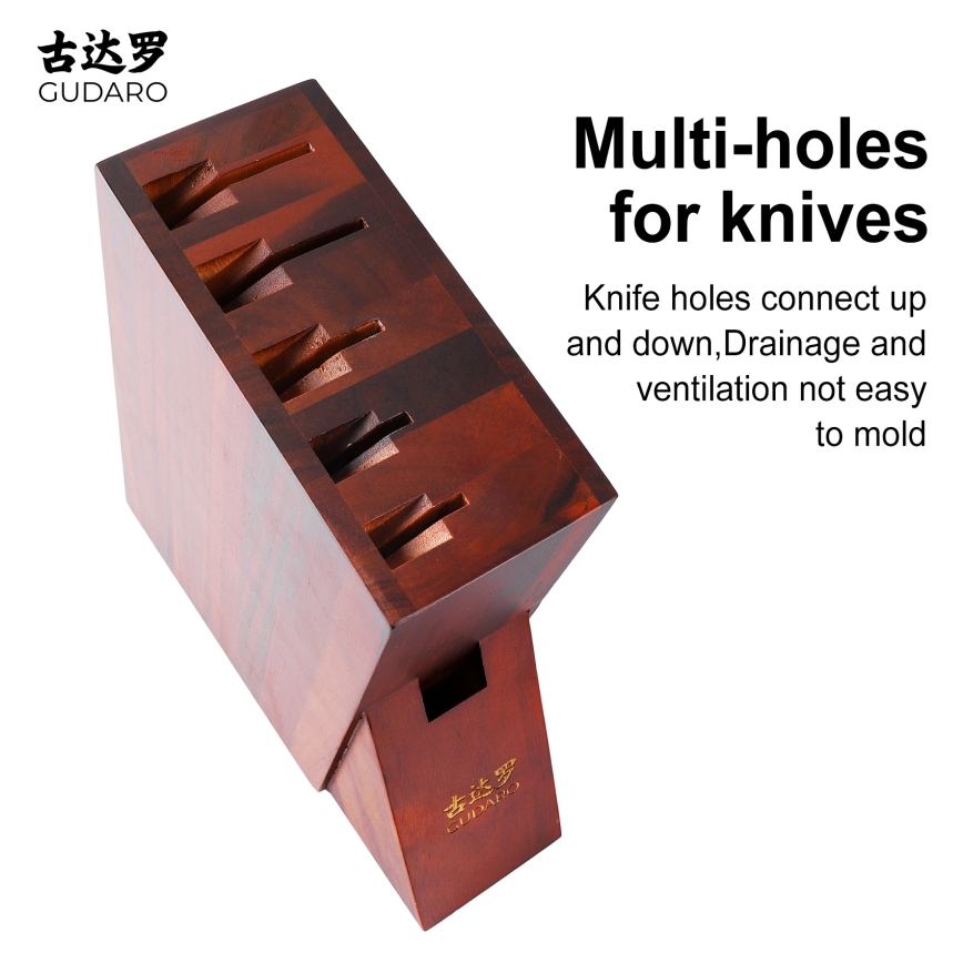 Gudaro - Стойка за ножове 25x25x10 см AKIRA акация