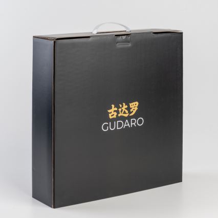 Gudaro - Комплект 5 бр. дамаскови кухненски ножове SHIRO + стойка за ножове и ножици за птиче месо