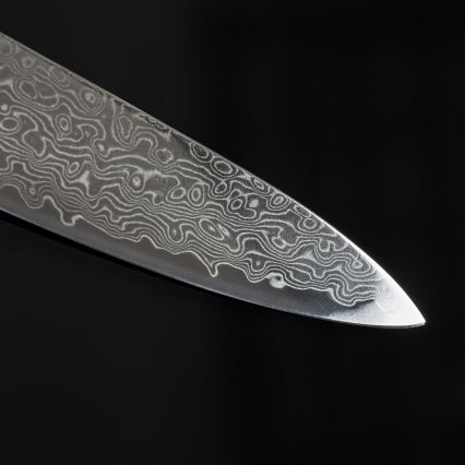 Gudaro - Комплект от 5 дамаскови кухненски ножа HIKARI + поставка за ножове и ножици за птиче месо