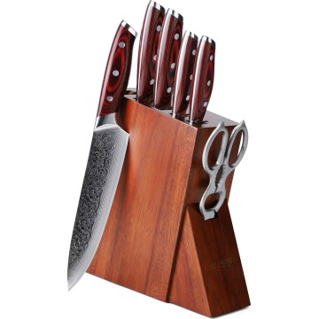 Gudaro - Комплект кухненски ножове KENSHO 7 части в блок от акация
