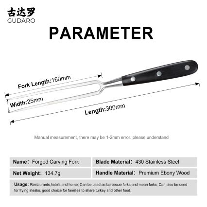 Gudaro - Кухненска вилица MIYABI черна/пакка