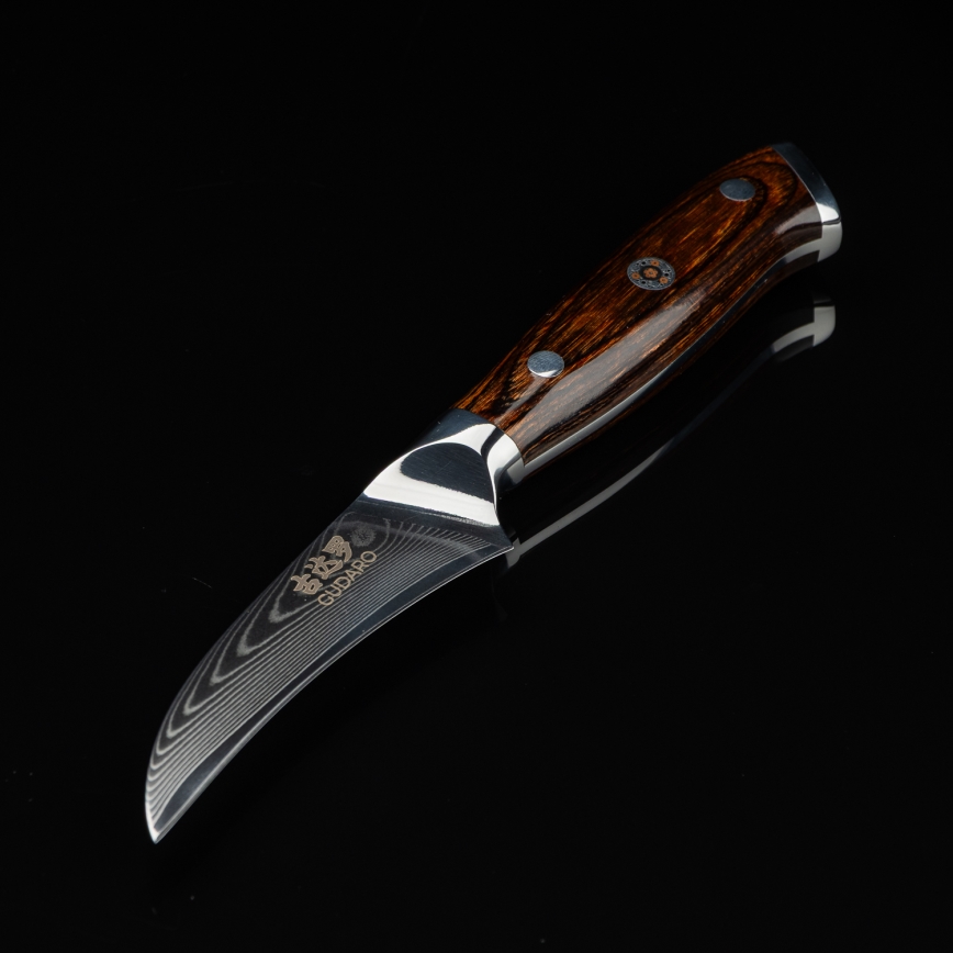 Gudaro - Кухненски нож BIRD BEAK 7,6 см дамаскова стомана