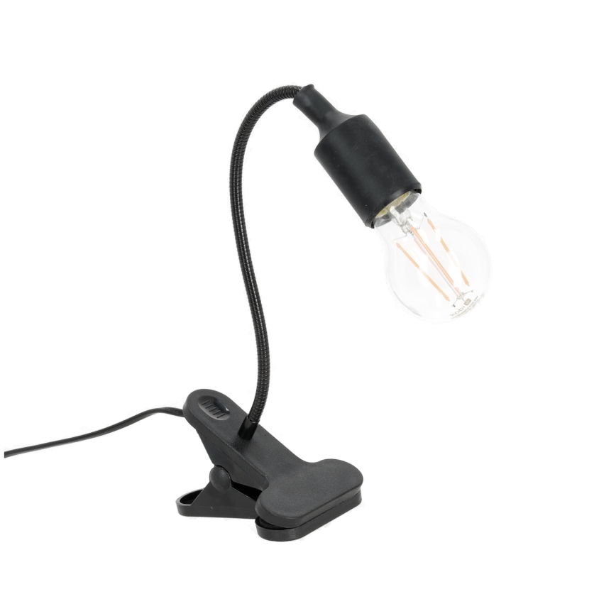 Гъвкав настолна лампа с щипка CLIP 1xE27/30W/230V черен