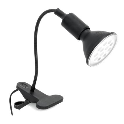 Гъвкав настолна лампа с щипка CLIP 1xE27/30W/230V черен