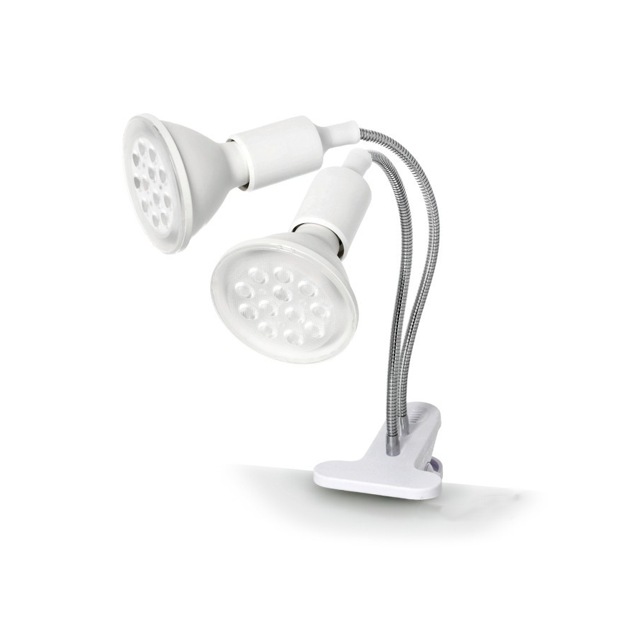 Гъвкав настолна лампа с щипка за отглеждане на растения PLANTY 2xE27/30W/230V бял