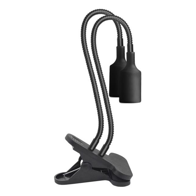 Гъвкав настолна лампа с щипка за отглеждане на растения PLANTY 2xE27/30W/230V черен