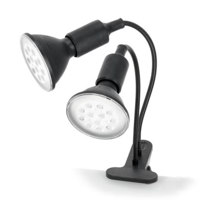 Гъвкав настолна лампа с щипка за отглеждане на растения PLANTY 2xE27/30W/230V черен