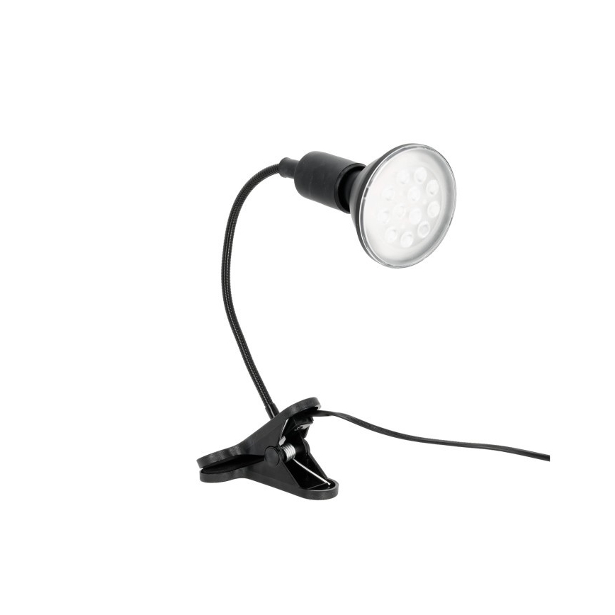 Гъвкава настолна лампа с клипс за отглеждане на растения PLANTY 1xE27/30W/230V черна