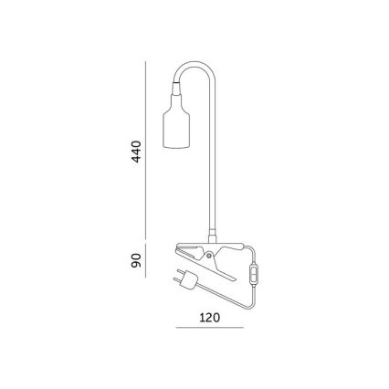 Гъвкава настолна лампа с клипс за отглеждане на растения PLANTY 1xE27/30W/230V черна