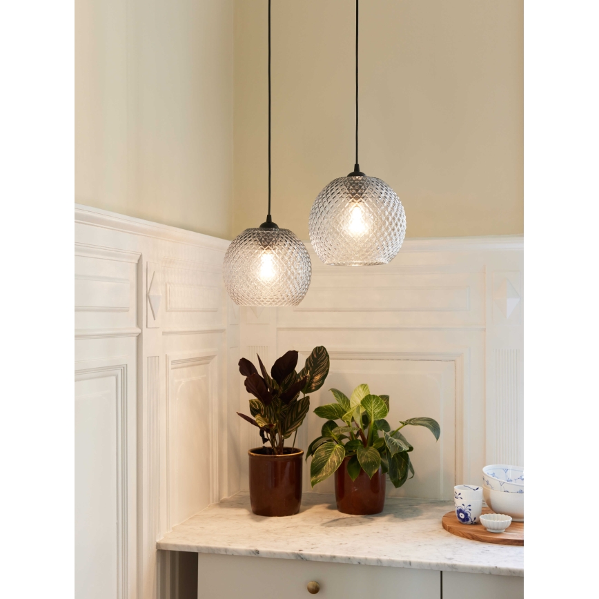 Halo Design 718436 - Пендант на шнур NOBB 1xE27/40W/230V Ø 22 см прозрачен