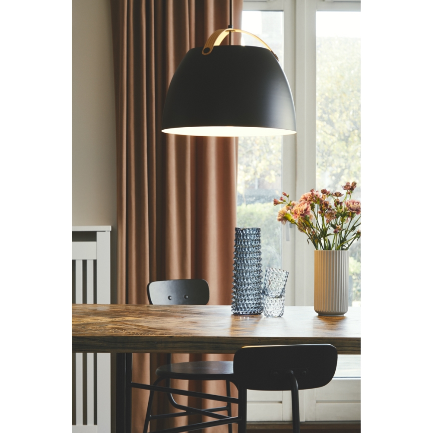 Halo Design 734887 - Пендан на кабел OSLO 1xE27/40W/230V Ø 40 см черен/дъб