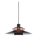 Halo Design 744503 - Пендел на кабел RIVOLI 1xE27/40W/230V Ø 50 см черен/меден