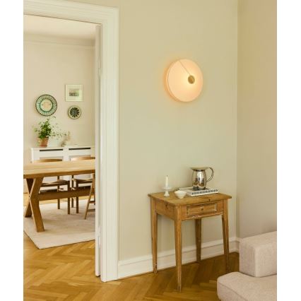 Halo Design 745111 - Стенно осветително тяло PARIS 1xE27/40W/230V Ø 56 cm крем/дъб